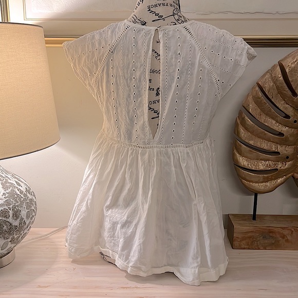 Zara Basica white cut out floral top - Picture 5 of 9